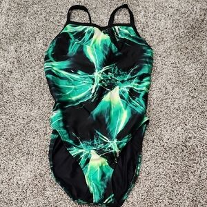 Speedo One Piece Swimsuit - Green and Black